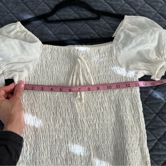 Faithfull The Brand Dress Women Small Mini White Smocked Stretch Ruffled GG - Picture 8 of 8